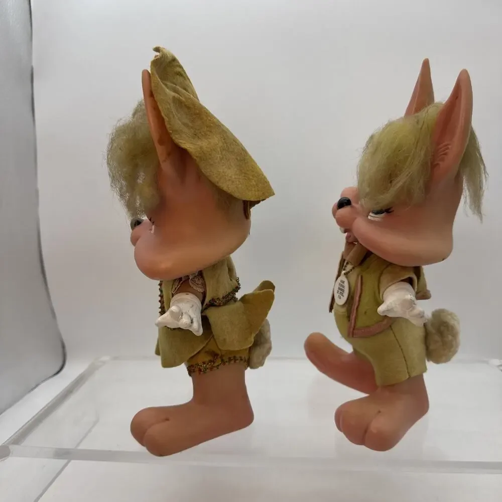 2 RARE Roy Des 70s Of Fla Bunny Bank Figures Rabbit Vintage 1970 St Pete Fla